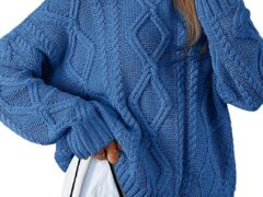 Trendy Queen women's oversized cable-knit sweater