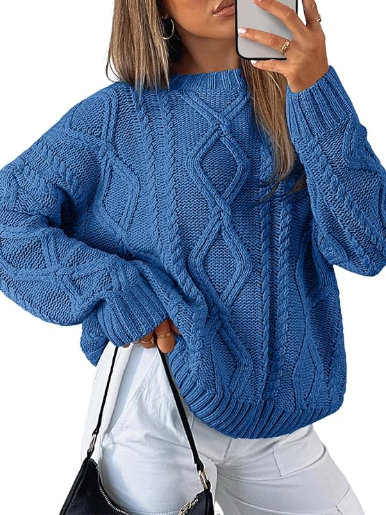 Trendy Queen women's oversized cable-knit sweater